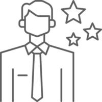 FAVORITE EMPLOYEE Business people icons with black outline style vector