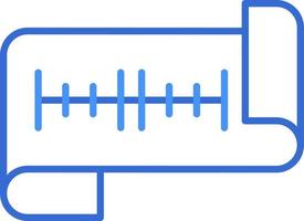 Blueprint technology icon with blue duotone style. Computing, diagram, download, file, folder, graph, laptop . Vector illustration