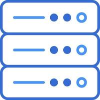 Server technology icon with blue duotone style. Computing, diagram, download, file, folder, graph, laptop . Vector illustration