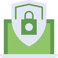 Online security technology icon with green duotone style. Computing, diagram, download, file, folder, graph, laptop . Vector illustration