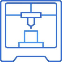 3D Printing technology icon with blue duotone style. Computing, diagram, download, file, folder, graph, laptop . Vector illustration