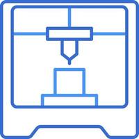 3D Printing technology icon with blue duotone style. Computing, diagram, download, file, folder, graph, laptop . Vector illustration