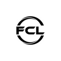 FCL letter logo design in illustration. Vector logo, calligraphy designs for logo, Poster, Invitation, etc.