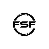 FSF letter logo design in illustration. Vector logo, calligraphy designs for logo, Poster, Invitation, etc.