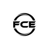 FCE letter logo design in illustration. Vector logo, calligraphy designs for logo, Poster, Invitation, etc.