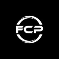 FCP letter logo design in illustration. Vector logo, calligraphy designs for logo, Poster, Invitation, etc.