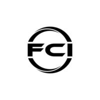 FCI letter logo design in illustration. Vector logo, calligraphy designs for logo, Poster, Invitation, etc.