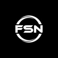 diseño del logotipo de la letra fsn en la ilustración. logotipo vectorial, diseños de caligrafía para logotipo, afiche, invitación, etc. vector