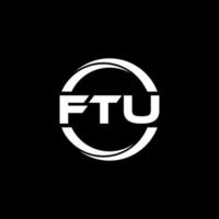 FTU letter logo design in illustration. Vector logo, calligraphy designs for logo, Poster, Invitation, etc.