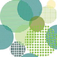 círculos de diferentes formas patrón transparente pantone verde, fondo de esfera brillante, papel pintado hermoso moderno vector