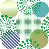 Different shaped circles green pantone seamless pattern, shiny sphere background, modern beautiful wallpaper vector