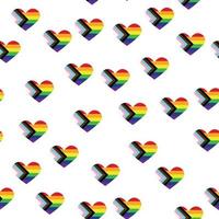 Seamless pattern with new lgbt flag, hearts, text, flower and flag. Gay pride. Pride Month. Love, lgbtq vector