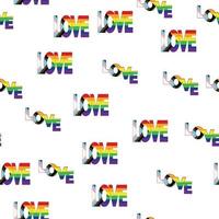 Seamless pattern with new lgbt flag, hearts, text, flower and flag. Gay pride. Pride Month. Love, lgbtq vector