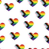 Seamless pattern with new lgbt flag, hearts, text, flower and flag. Gay pride. Pride Month. Love, lgbtq vector