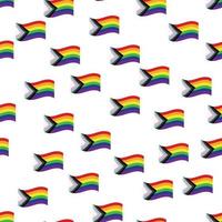 Seamless pattern with new lgbt flag, hearts, text, flower and flag. Gay pride. Pride Month. Love, lgbtq vector