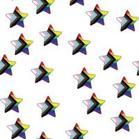 Seamless pattern with new lgbt flag, hearts, text, flower and flag. Gay pride. Pride Month. Love, lgbtq vector