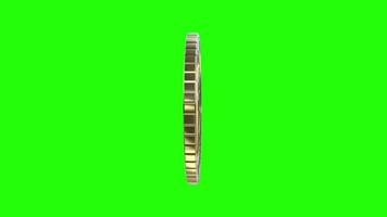 3d Lira Turkey currency gold coin Green Screen Background video