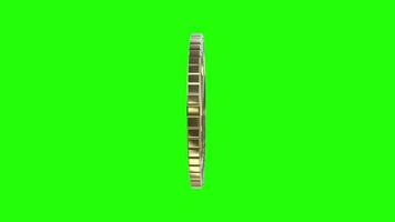 3d Yen currency gold coin Green Screen Background video