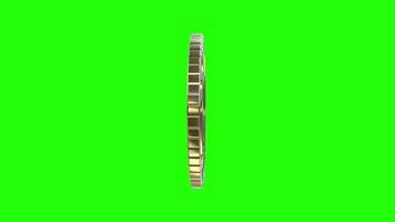 3d Indian Rupee currency gold coin Green Screen Background video