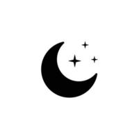 Night simple flat icon vector illustration