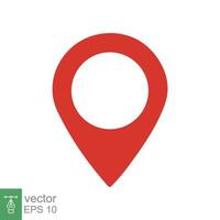 Pin map icon. Simple flat style. Red place location tag, destination point mark, geo marker, pointer, navigation concept. Vector illustration design isolated on white background. EPS 10.