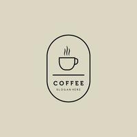 coffee shop emblem line art logo vector illustration design, icon