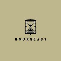 hourglass logo vector vintage illustration design art symbol, sand hour, deadline, clock