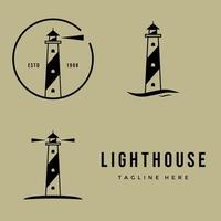 set lighthouse logo vector illustration design