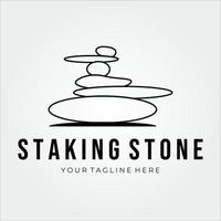 staking stone line art spa logo vector illustration design