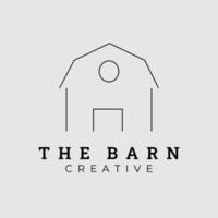 the simple barn line art logo vector illustration design