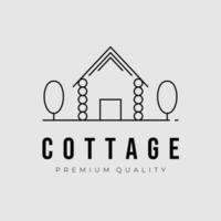 cottage or cabin line art logo vector illustration design, minimalist logo concept