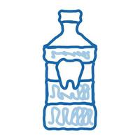 estomatología dentista lavado de dientes doodle icono dibujado a mano ilustración vector