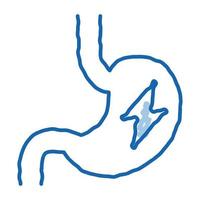 malestar estomacal síntoma de embarazo doodle icono dibujado a mano ilustración vector