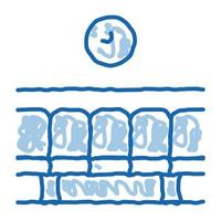 railway station waiting seats doodle icon hand drawn illustration vector