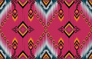 patrón de ikat. patrón étnico geométrico africano, americano, occidental, pakistán, asia, textil con motivos aztecas y bohemio. diseño para fondo, papel pintado, estampado de alfombras, tela, batik, azulejo. vector de Paisley ikat.