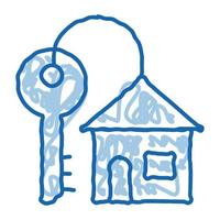 Key With Keyfob In Building Form doodle icon hand drawn illustration vector