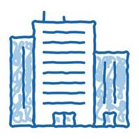 casa de vecindad rascacielos doodle icono dibujado a mano ilustración vector