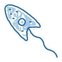 Microscopic Bacteria Germ doodle icon hand drawn illustration vector