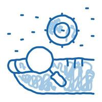 ilustración de dibujado a mano de icono de doodle de crema de uñas vector