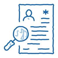 research cv doodle icon hand drawn illustration vector