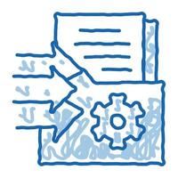 document adding in folder doodle icon hand drawn illustration vector