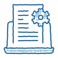 ilustración de dibujado a mano de icono de doodle de tareas técnicas de front-end vector