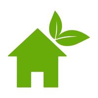 eco casa icono vector entorno hogar con hojas verdes signo para diseño gráfico, logotipo, sitio web, redes sociales, aplicación móvil, ilustración de interfaz de usuario