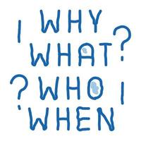 questions why what who when doodle icon hand drawn illustration vector