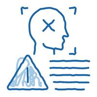 deepfake perfil humano doodle icono dibujado a mano ilustración vector