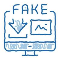 downloading fake image doodle icon hand drawn illustration vector
