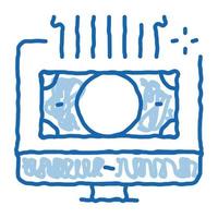 internet money computer screen doodle icon hand drawn illustration vector