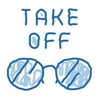 take off glasses doodle icon hand drawn illustration vector