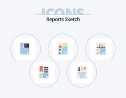 Reports Sketch Flat Icon Pack 5 Icon Design. document. analytics. paper. video. paper vector
