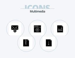 Multimedia Glyph Icon Pack 5 Icon Design. . . mail. graph. analytics vector